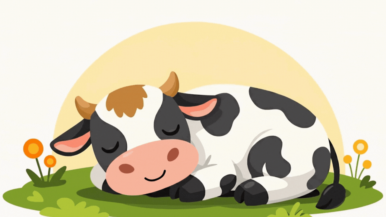 Sleeping cow animation